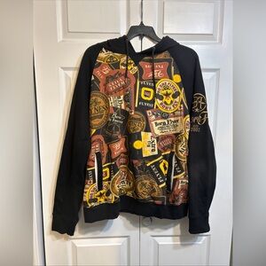 Born Fly Men's Hoodie Black Retro Beer Jacket Size 2XL *Cheers To The Most Fly*